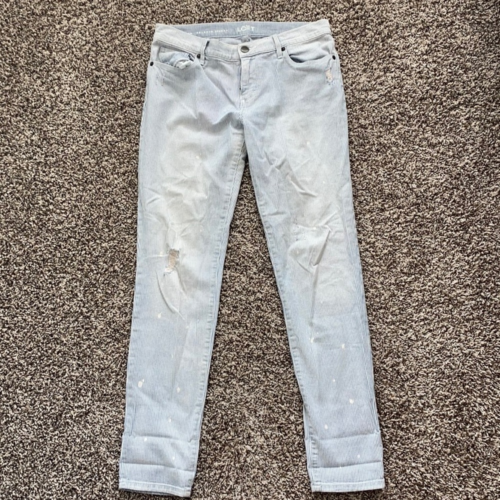Relaxed skinny pinstripe jeans